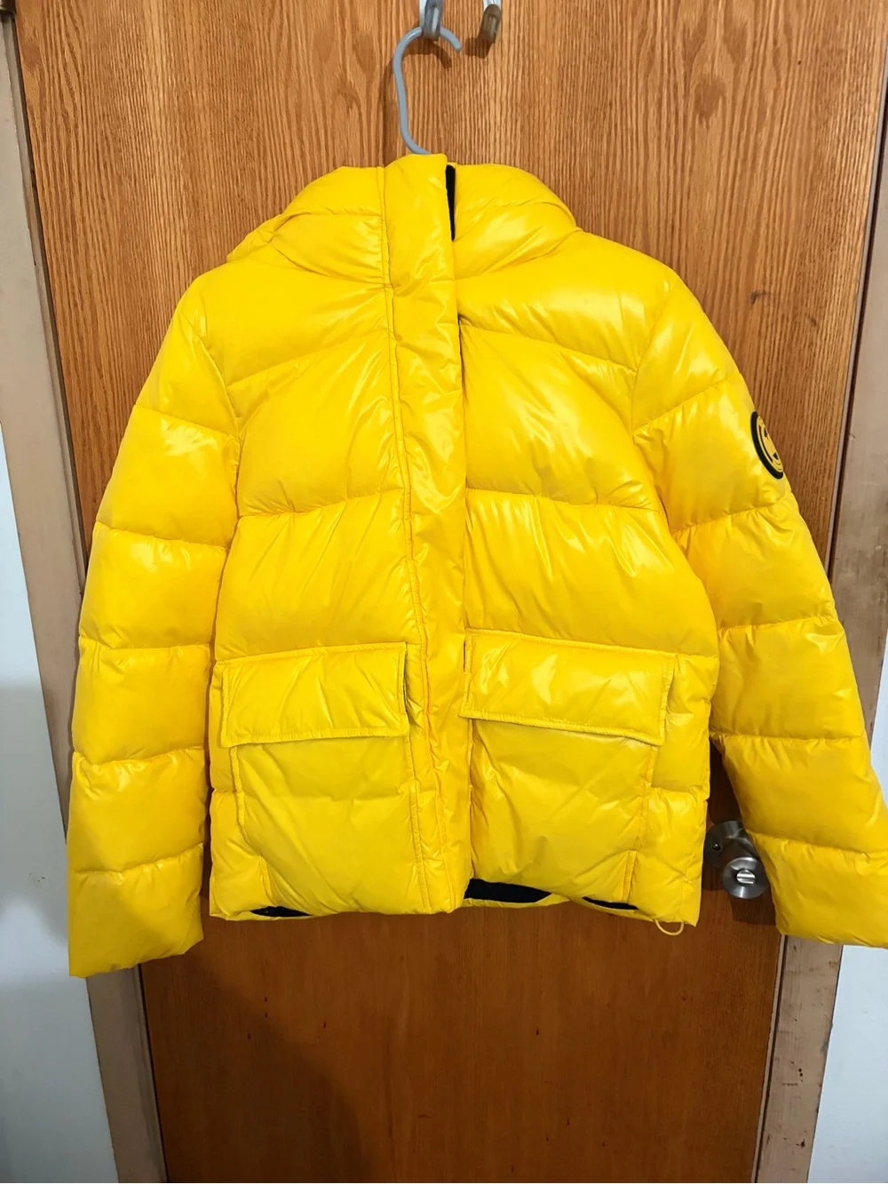 Michael Kors Bright Yellow Quilted Puffer Jacket with Hood